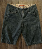 Y2K One 5 One Denim Bermuda Capri Jean Shorts Dark Wash 8 Photo 0