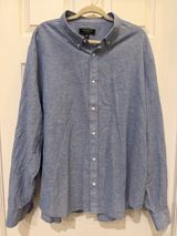 Liverpool Los Angeles Women XXL Blue Chambray Linen Blend Roll Tab Shirt NWT Photo 0