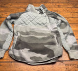 Abercrombie Fitch Camo‎ Fleece Quilted Snap Neck Pullover Sweatshirt Women M Photo 0
