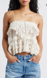 Free People Sofia Embroidered Mesh Tank Top Photo 0