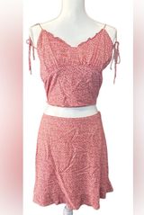 Abercrombie & Fitch red Mini A-Line Skirt Set top size S bottom size M Photo 0