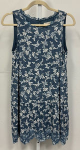 LOFT Bird Novelty Print Shift Mini Dress Blue White XS Photo 0