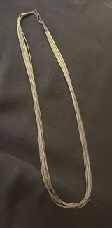 ✨VTG Southwest Sterling Liquid Silver 10-Strand Necklace - Rising Sun Hallmark Photo 0