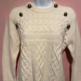 Madewell Button Detail Cable Knit Pullover Sweater Photo 0
