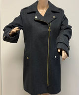 Michael Kors Dark Gray Wool Coat with Gold Hardware size M Photo 0