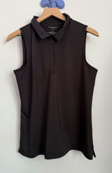 Tommy Bahama Large Active 1/4 Zip Collar Sleeveless Shirt Black Golf Outdoor Photo 0