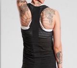 Athleta black bakasana racer back tank top. Mesh back Photo 0