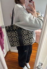 Coach Bag Shoulder Black Signature Canvas Photo 0
