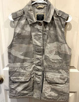 Abercrombie‎ & Fitch Womens Camo Utility Vest Gray Military Safari Medium M Photo 0