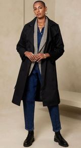 Banana Republic Black Trench Coat Photo 0
