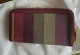 Fendi striped Zip Around Wallet - Burgundy and Olive Photo 0
