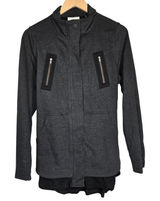 Cabi Charcoal Gray Mesh Back Jacket Womens Size Small Moto Style 3184 Photo 0