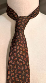 Oscar De La Renta Silk Mens Brown Tie Geometric Necktie Vintage Classic Cravat Photo 0
