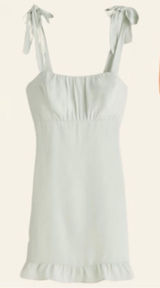 Abercrombie & Fitch Ruffle Mini Dress Babydoll Mint Green Preppy Pastel‎ Size M Photo 0