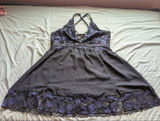 NWT Torrid Moody Butterflies Slip Dress 2X Black/Purple Photo 0