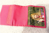 Hannah Montana Disney Pink Trifold Wallet Y2K Miley Cyrus Nylon ID Window Zip Photo 0