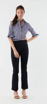 Ann Mashburn‎ Faye Flare Cropped Pant in Navy Ponte Knit Size Small Photo 0