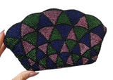 Vintage Beaded Clutch Purse Neiman Marcus‎ Geometric Pattern Evening Bag Photo 0