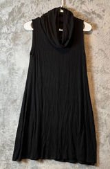 Abound Cowl Neck Knit Ribbed Sleeveless Dress Black Ribbed‎ Size Medium New Photo 0