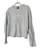 Nike Cropped Sweatshirt Sz 2x Bluish Tie Dye Emboidered Swish Logo Photo 0