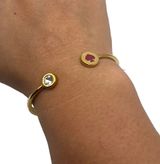 Kate Spade Spot The Spade Cuff Hinged Bangle In Sweetheart Pink/Gold Photo 0