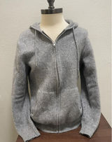Quince Mongolian Cashmere Gray Full-Zip Hoodie Sweater L Photo 0