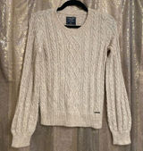 Abercrombie & Fitch Neutral Grandpa Knit Cotton Acrylic Chunky Sweater XS Photo 0