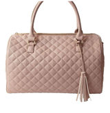 Elegant Quilted vegan leather dust pink weekender Photo 0