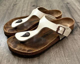 Birkenstock Sandals Gizeh Pearl White Thong Womens 39 US 8-8.5 Photo 0