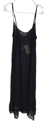 NWT‎ DOEN Long Deep V Neck Slip Dress Black Sheer Midi Size S Ethereal Boho Photo 0