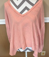 We The Free Coral Waffle Knit Top Photo 0