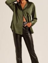 Abercrombie & Fitch Oversized Green Satin Blouse Size M Photo 0