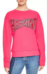 Sandro Paris Randa Happening Graphic Sweatshirt Pink Fuchsia Women Size 1‎ (S) Photo 0