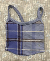 FP Movement by Free People Lavender Plaid Cropped Tank Top Photo 0