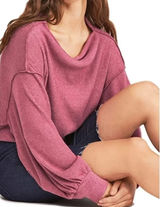 Free People We The Free South Side Thermal Top Size Medium Boho Oversized Ribbed Photo 0