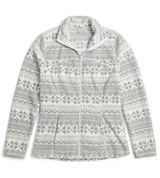 Old Navy Women's White & Gray Fair Isle Zip-Up Teddy Jacket Photo 0