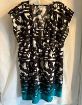 Motherhood Maternity Summer Short‎ Dress Size Large Quarter Zip Lightweight Teal Photo 0