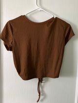 Open Back Crop Top Brown Size M Photo 0