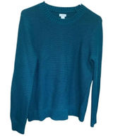 J. Crew Merino Wool Blend Textured Scoop Neck Knit Sweater Teal Medium #777 Photo 0