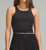 Lululemon Ebb to Street Cropped Racerback Tank Top Black Photo 0
