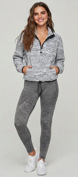 Victoria's Secret PINK Space-Dye Cozy Quarter-Zip Pullover L Photo 0
