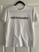 Abercrombie Fitch Soft‎ A&F Tee Womens Size S White Logo Embroidered Cotton Y2K Photo 0