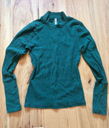 Free People The Rickie Ribbed Mock Neck Top Forest Green SP Photo 0