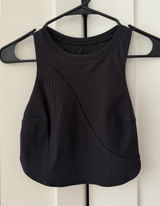 Lululemon Women’s Black Ribbed Cropped Tank Top Photo 0