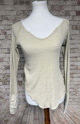 FREE PEOPLE We the Free' Thermal Long Sleeve Top XS IVORY boho Photo 0