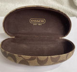 Coach signature C print hard clamshell sunglasses case in brown LARGE Photo 0