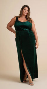 NWT Lulus NWT Elegant Sweetie Emerald Green Velvet Square Neck Maxi Dress Sz XXL Photo 0