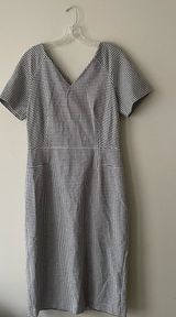 Banana Republic Black And White Gingham Plaid Dress Size 12 Photo 0