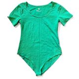Natural Uniforms Green Short Sleeve Scoop Neck Bodysuit Luxe Stretch M Photo 0