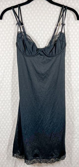 Victoria's‎ Secret Black Vintage Lace Underwire Satin Slip Dress Photo 0